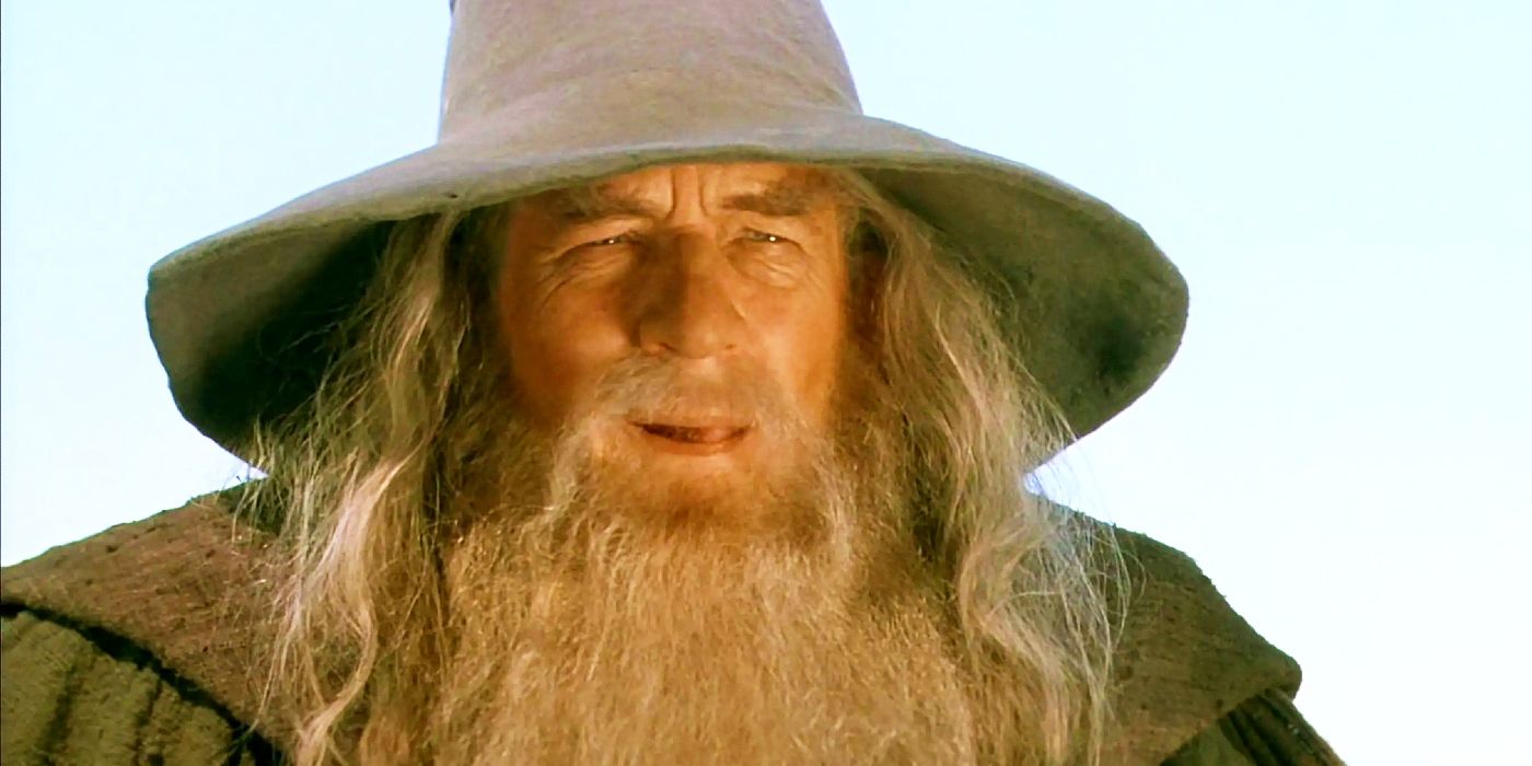 Ian McKellen como Gandalf em O Senhor dos Anéis: A Sociedade do Anel.