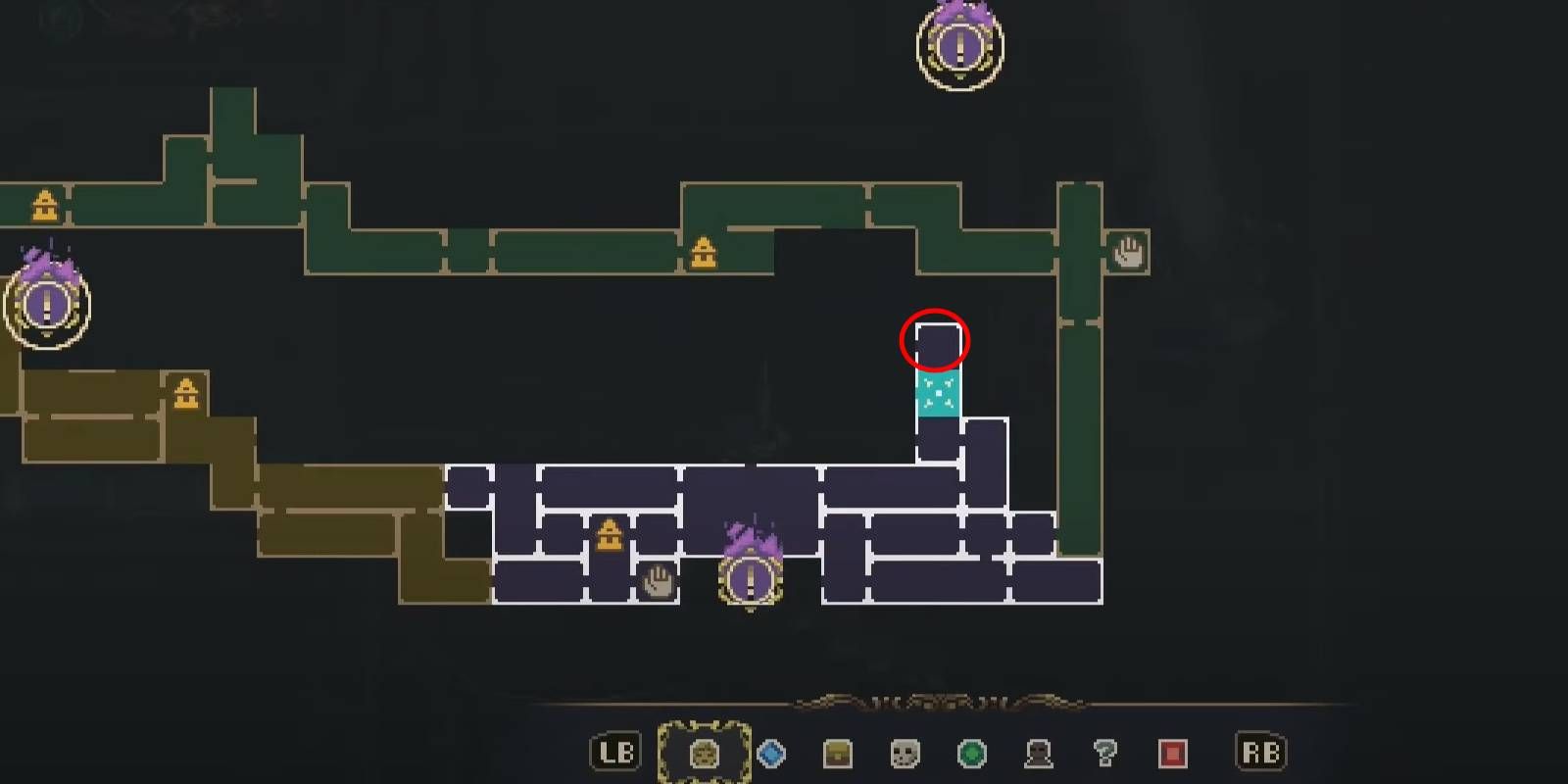 Blasphemous 2 Palace of the Embroideries Proximo’s Brother #22 Location Marked in Red