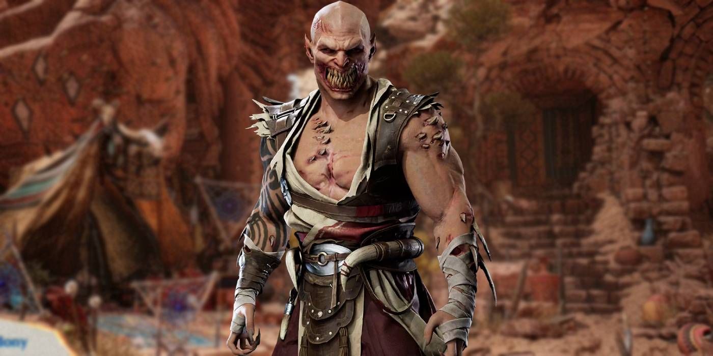 Mortal Kombat 1 Baraka with Tarkatan Camp Stage in Background