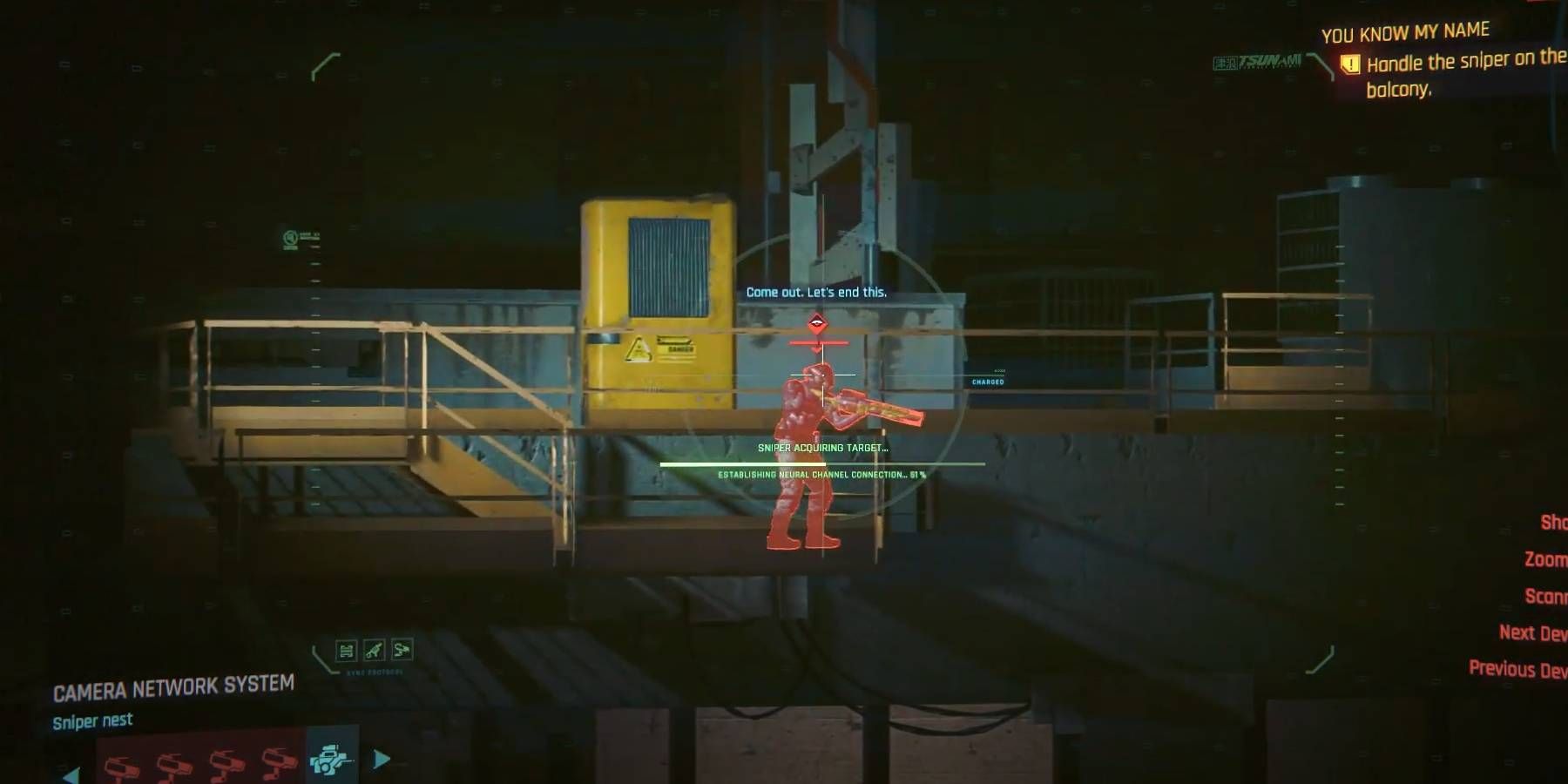 Cyberpunk 2077 Sniper Sequence Taking Out another Sniper from &ldquo;You Know My Name&rdquo; Mission