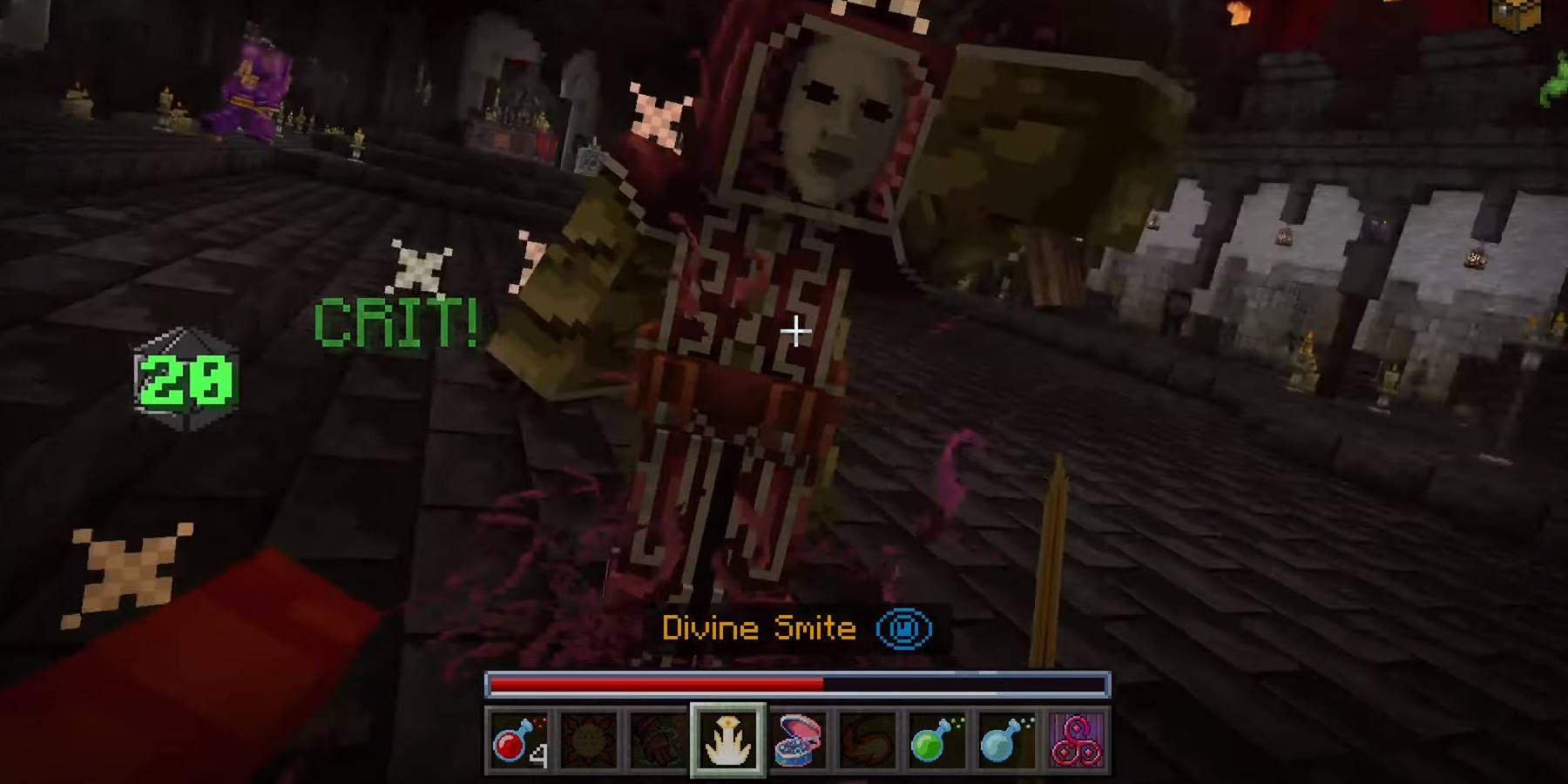 Minecraft D&amp;D DLC Defeating the Larva Mage in Boss Fight While Being Affected with Magic Spell