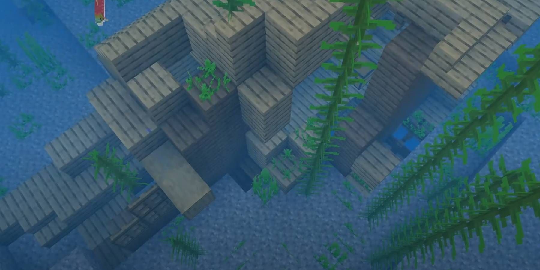 Minecraft Sunken Ship Filled with Treasure Spawned from Speedrun World Seed