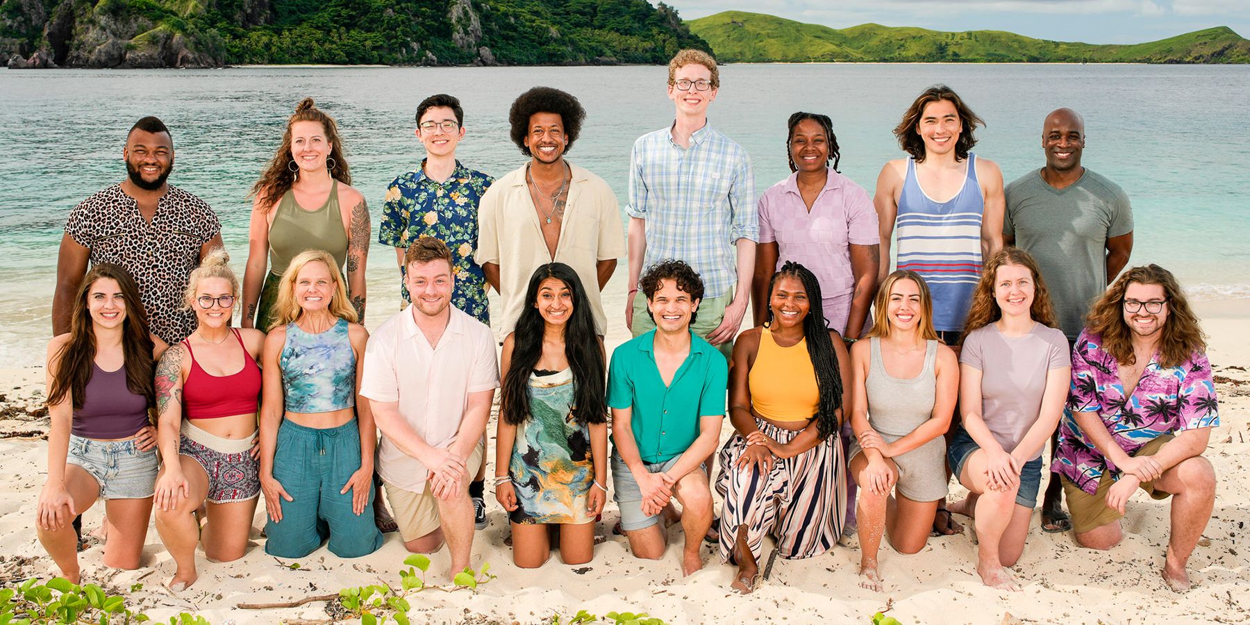 Survivor Season 45 Cast, posing on the beach