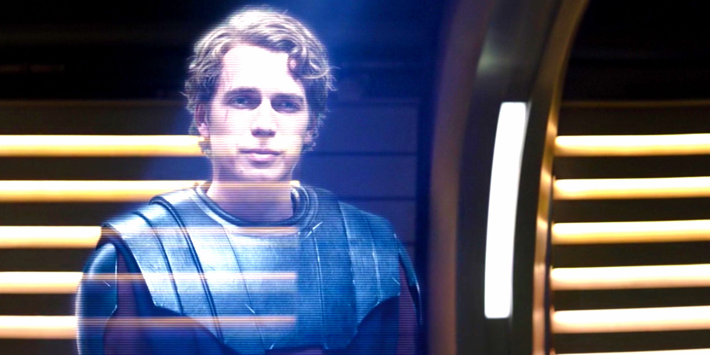 Holovid de Anakin Skywalker de Hayden Christensen no episódio 7 de Ahsoka.