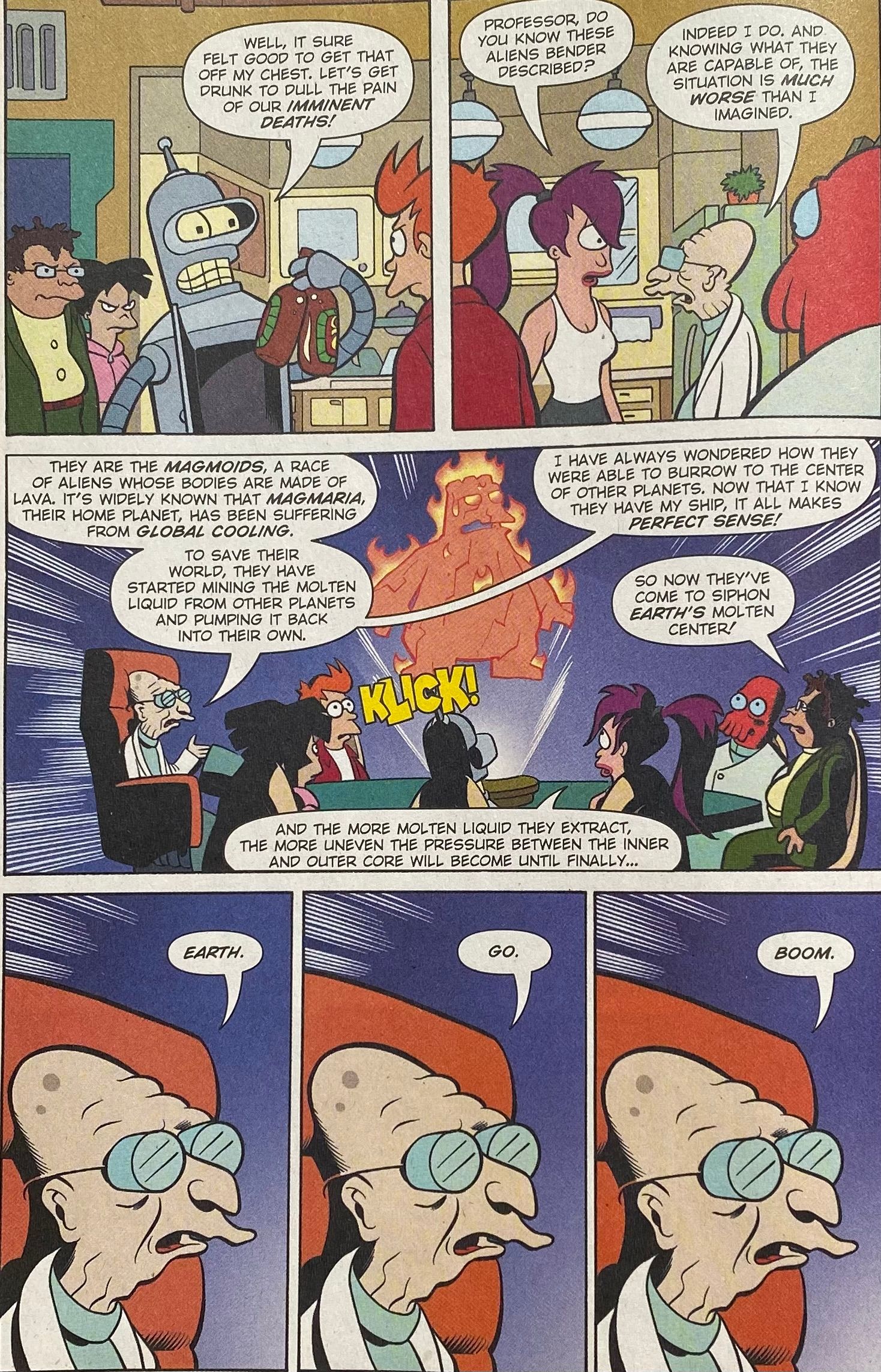 earth go boom futurama comic