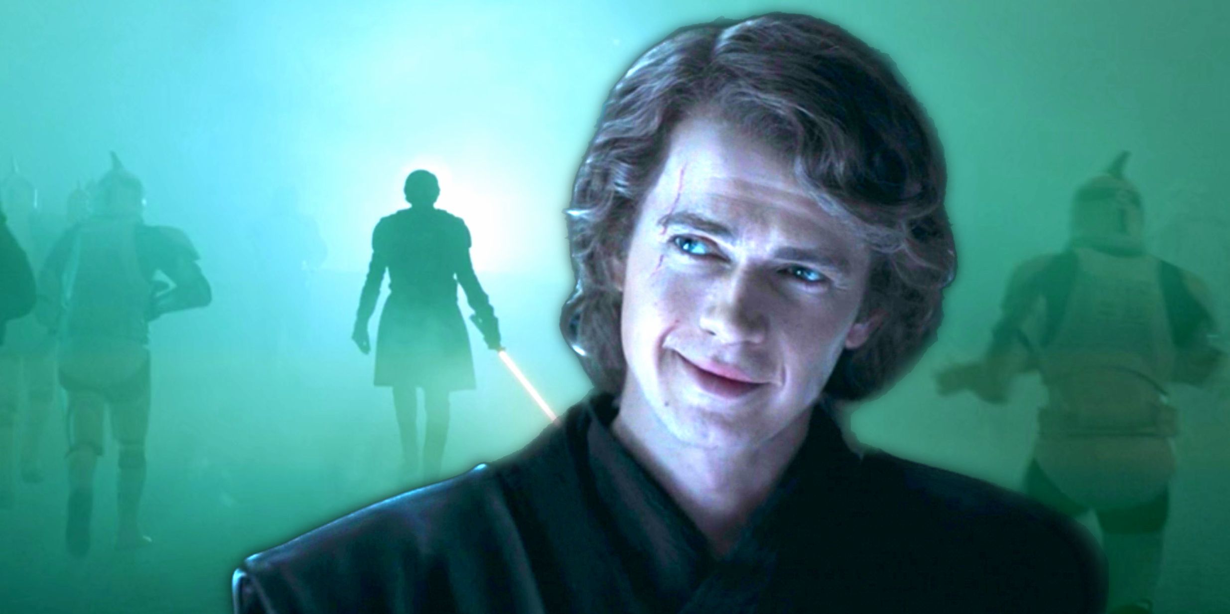 Hayden Christensen smiling as Anakin Skywalker in Ahsoka