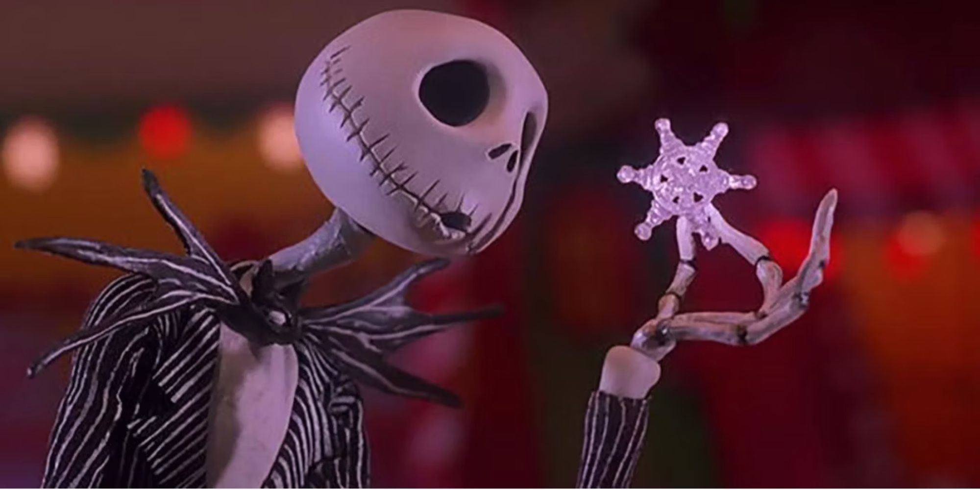 Jack holding a snowflake in The Nightmare Before Christmas.