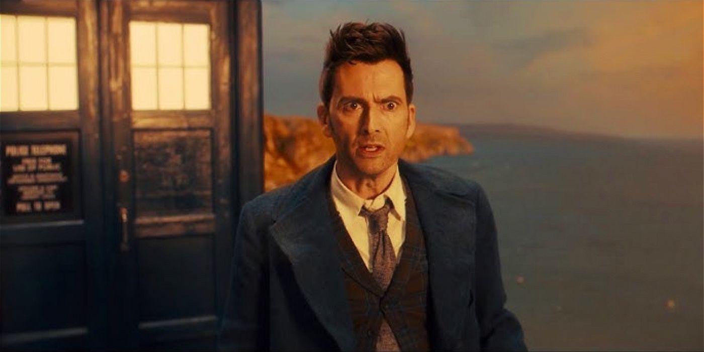The Doctor outside of his Tardis, looking shocked in &ldquo;The Power of the Doctor&rdquo;