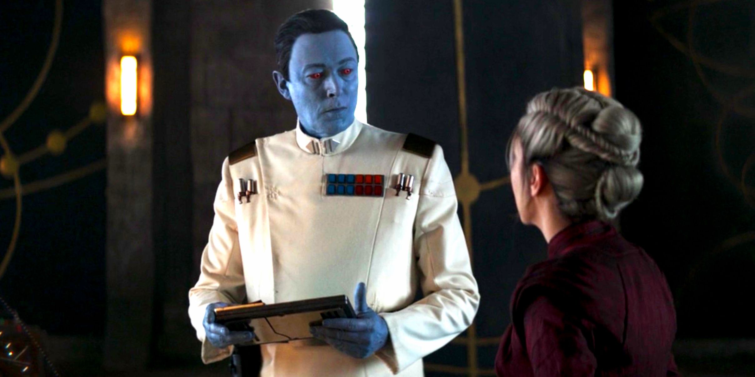 Grand Admiral Thrawn learns of Ahsoka being Anakin&rsquo;s apprentice in Ahsoka episode 7.