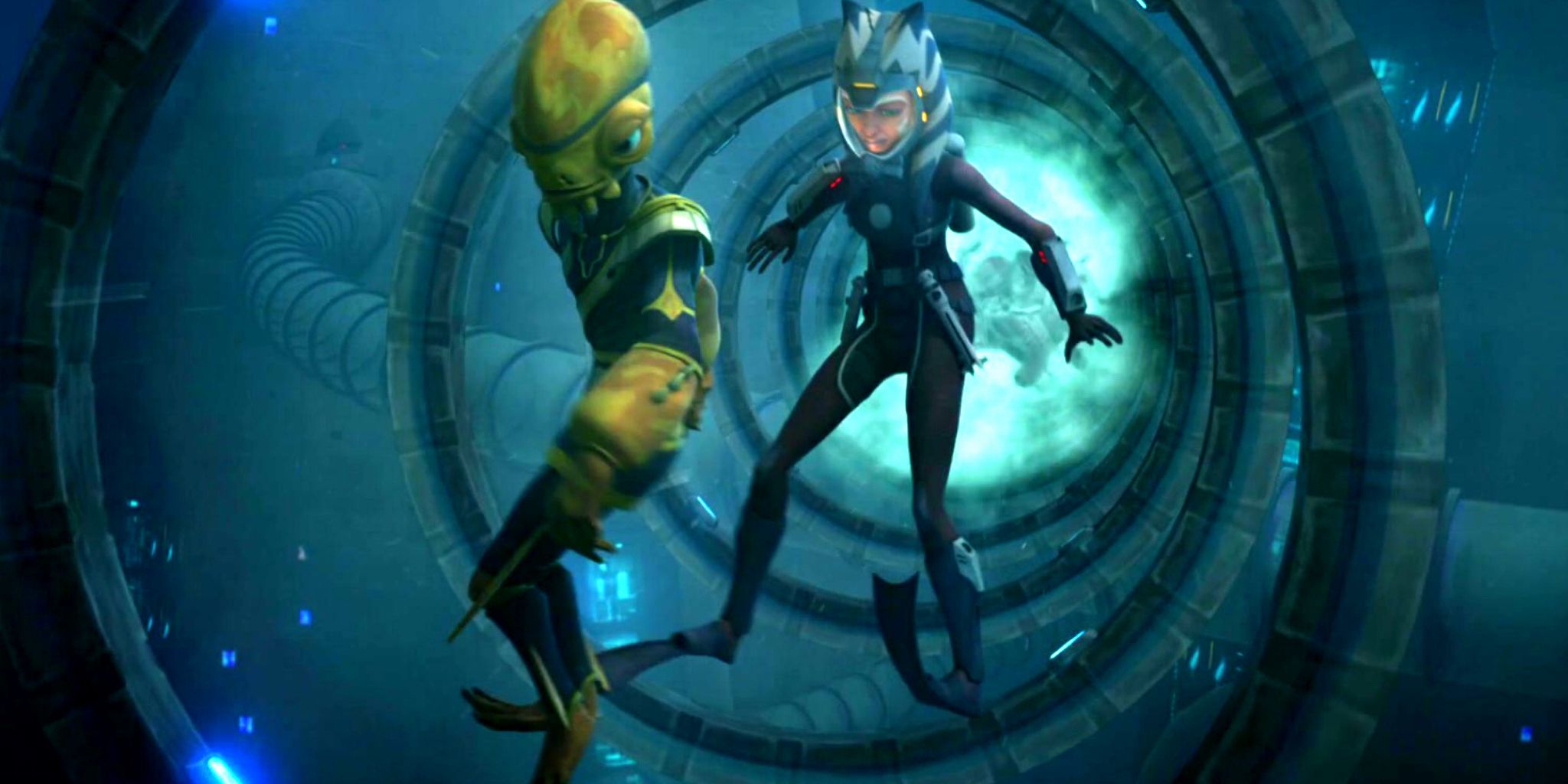 Ahsoka wears her scuba suit in The Clone Wars