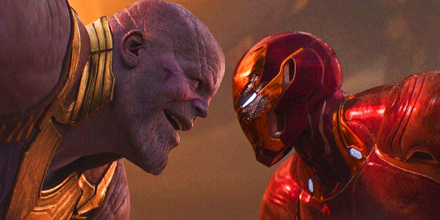 Iron Man combattant Thanos dans Avengers Infinity War