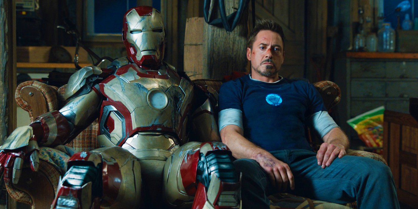 Iron Man suit and Tony Stark in Iron Man 3