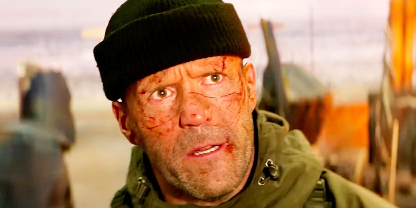 Jason Statham covered in blood as Lee Christmas in The Expendables 4.