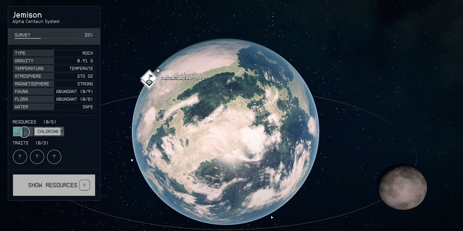 The Jemison planet in the Alpha Centauri system in Starfield.