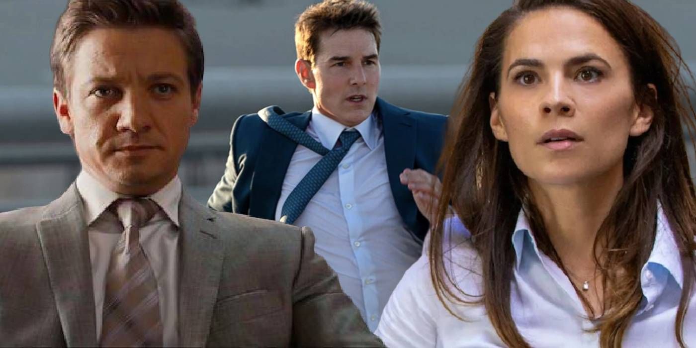 Jeremy Renner, Tom Cruise and Hayley Atwell in Mission_ Impossible