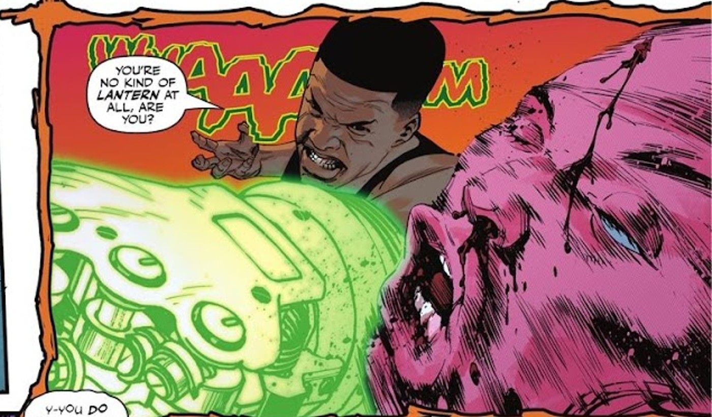 John Stewart Punches Green Lantern Varron
