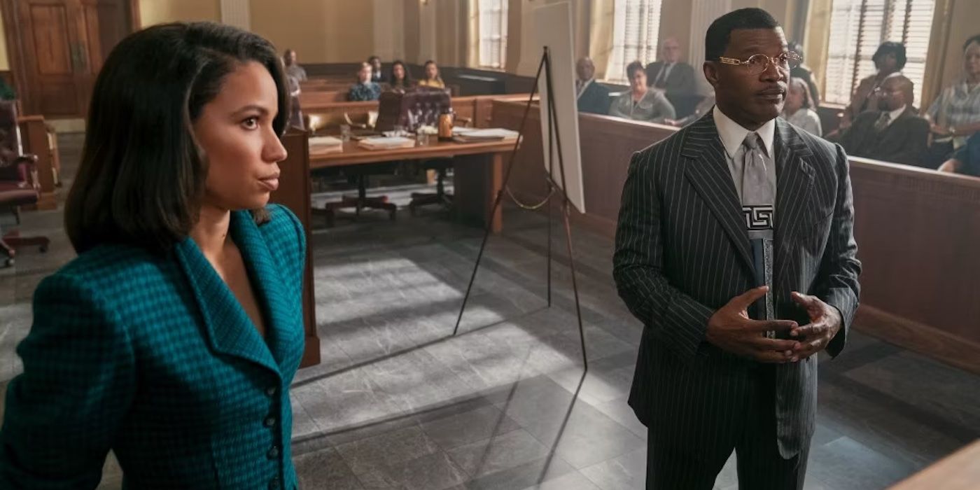 Jurnee Smollett and Jamie Foxx in The Burial