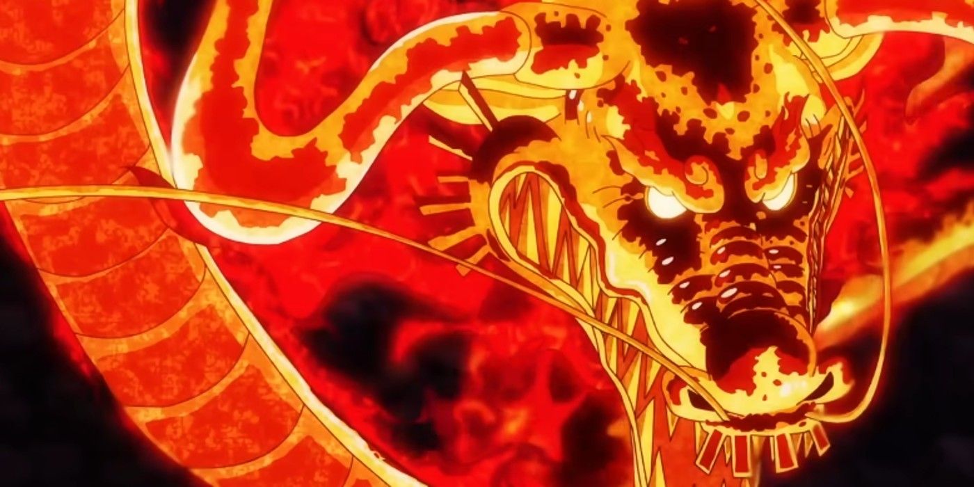 Kaido on fire in One Piece