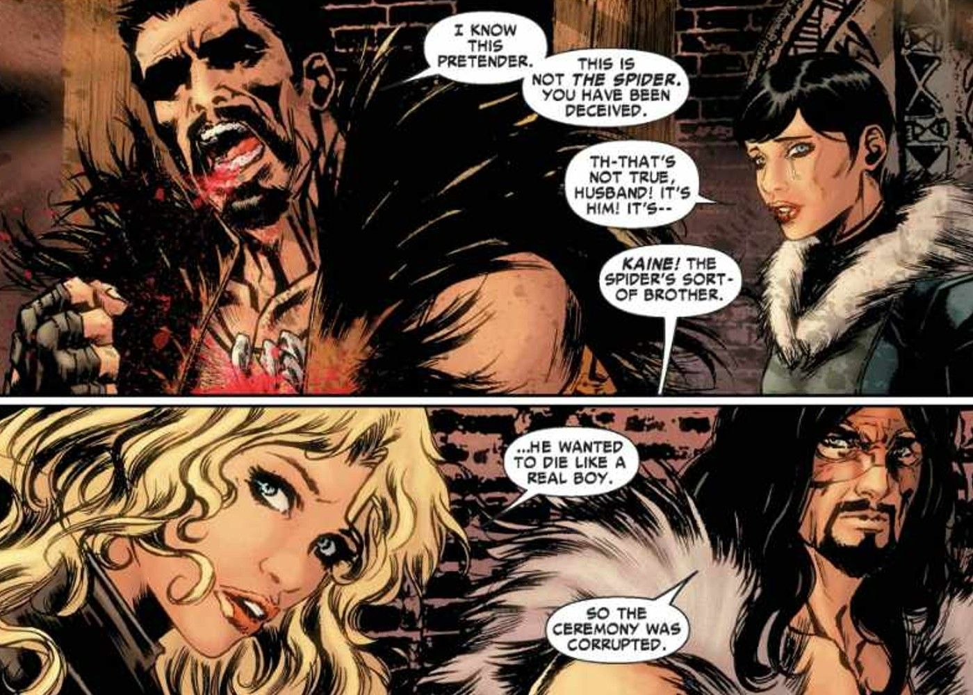 Kaine sacrificing himself in Peter&rsquo;s place when Kraven the Hunter is resurrected.