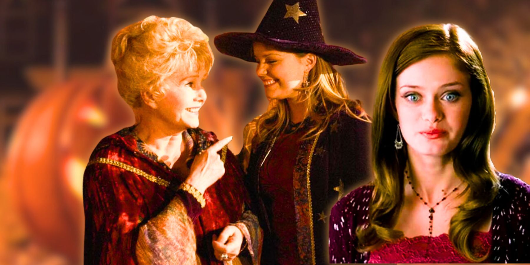 Kimberly J Brown with Debbie Reynolds in Halloweentown 2 collage with Sara Paxton from Halloweentown 4