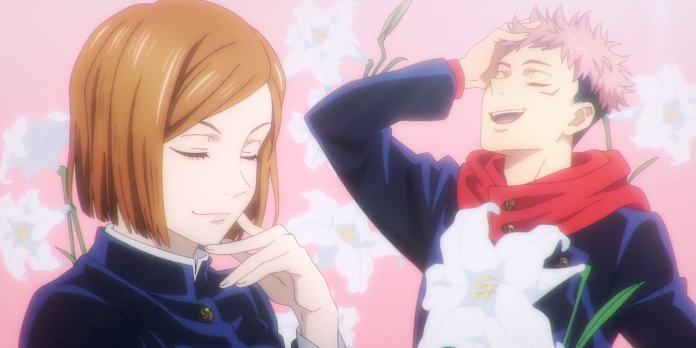 Itadori and Kugisaki making smug expressions in JJK.
