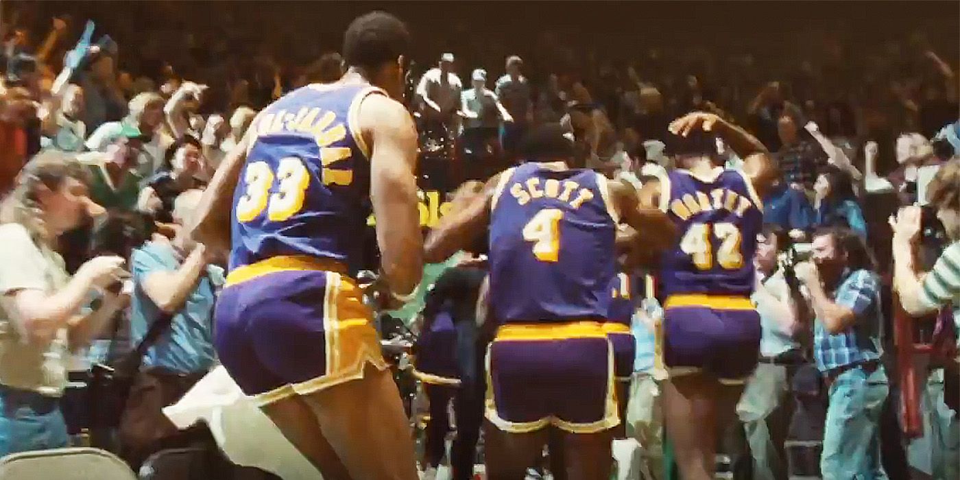Lakers running off court in Winning Time season 2
