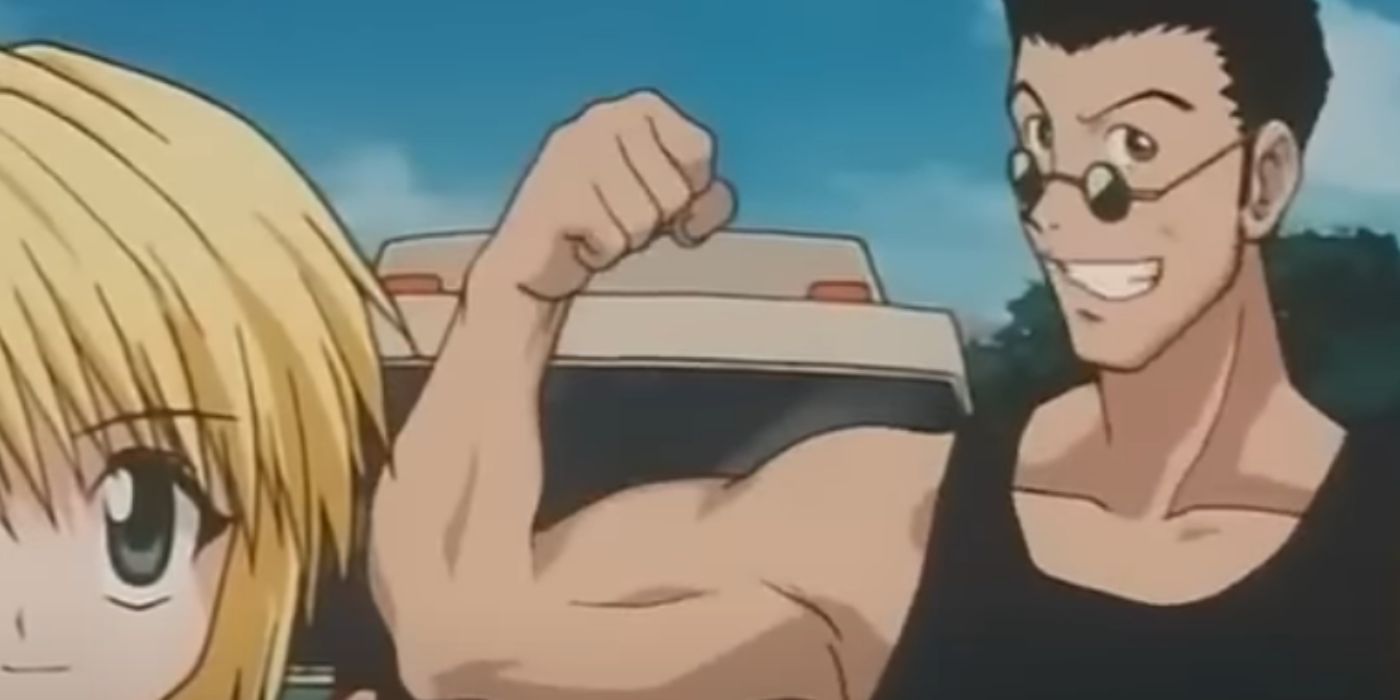 Leorio-from-Hunter-x-Hunter-smiling-and-flexing-an-arm