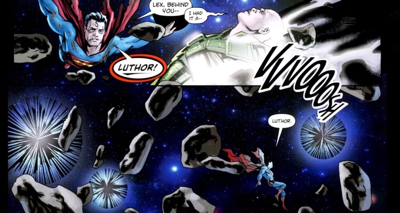 Lex Luthor Disappears in Space in Front of Superman