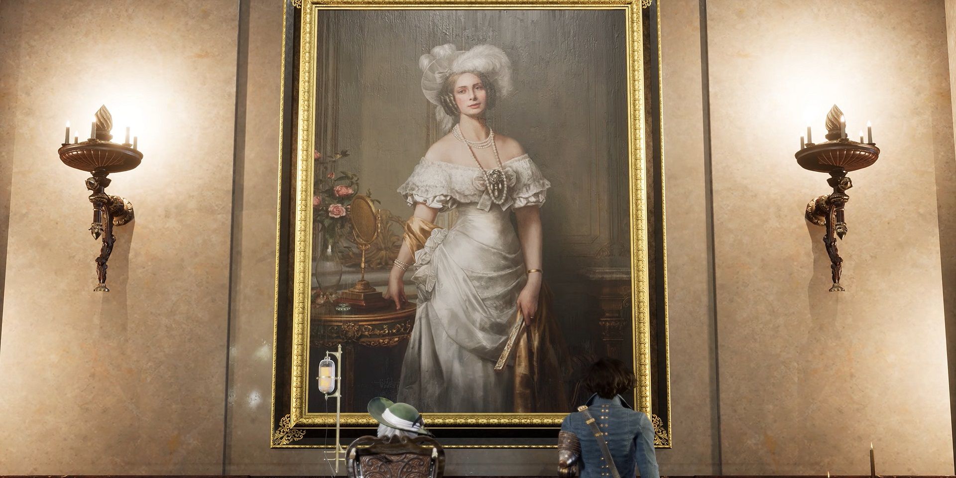 Lies of P Pinocchio and Antonia Looking at a Portrait of a Younger Antonia.