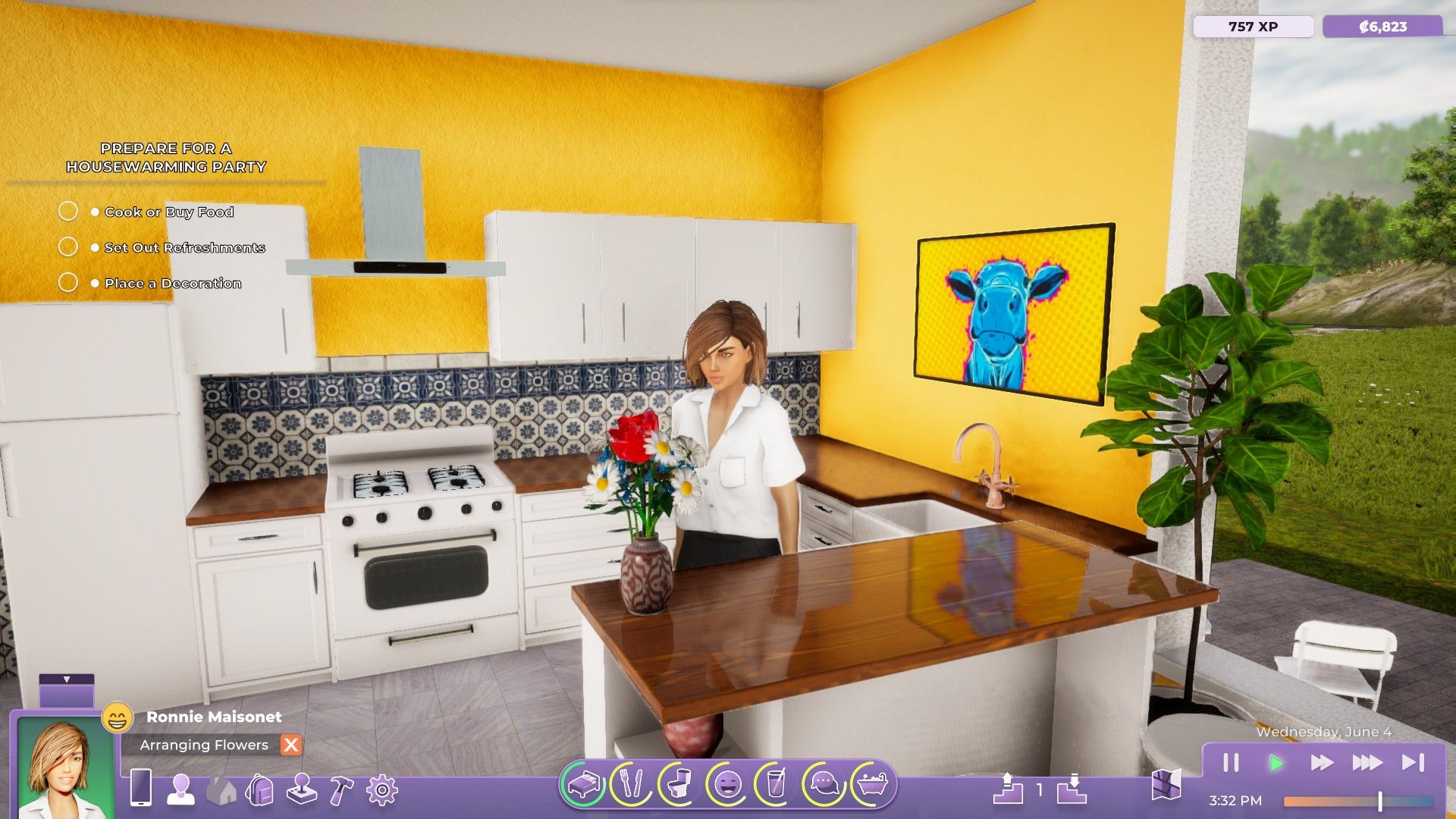Life By You woman standing in front of a vase of flowers in the kitchen.
