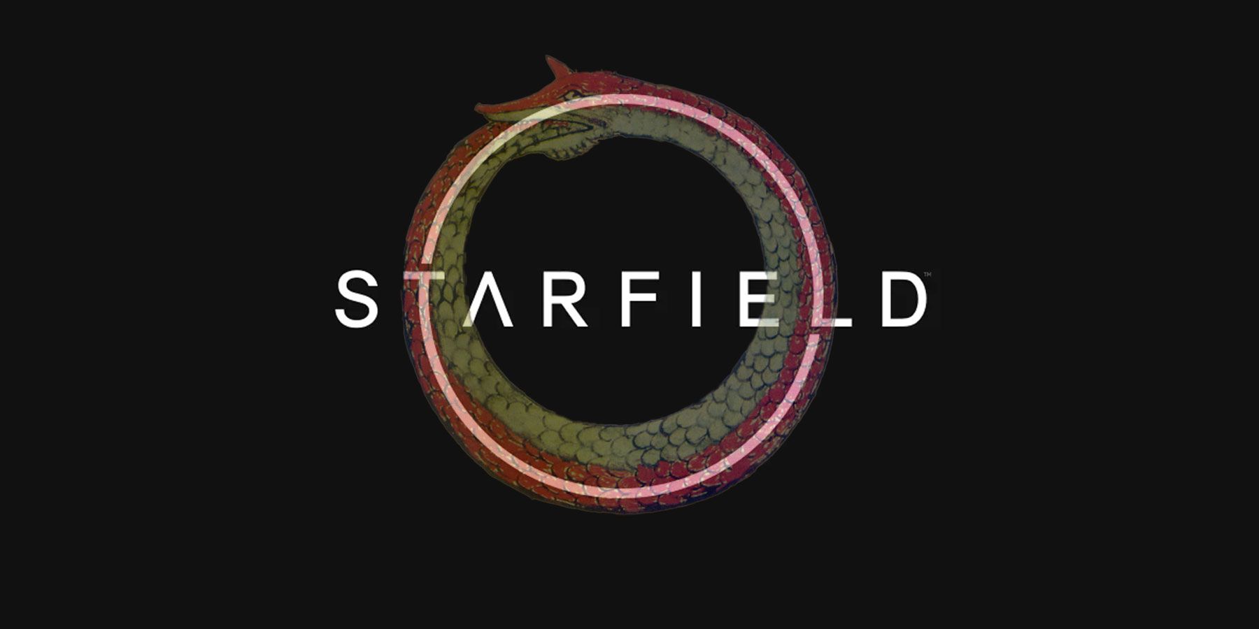 Starfield Logo with ouroboros superimposed and transparent over it. 