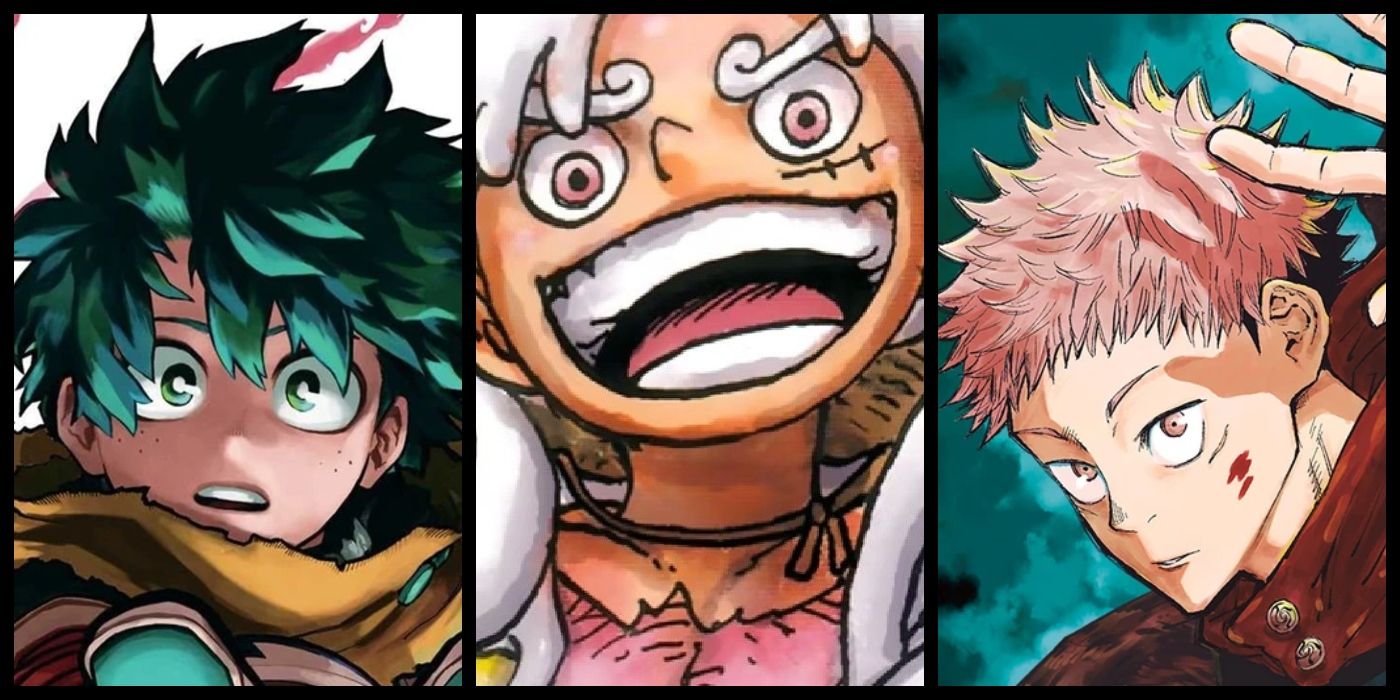 Luffy, Deku, and Yuji from Shonen Jump manga