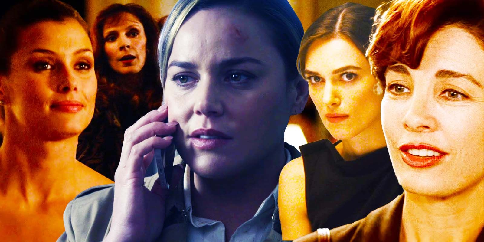 Bridget Moynahan as Cathy in The Sum of All Fears, Gates McFadden as Caroline Ryan in The Hunt for Red October, Abbie Cornish as Cathy Mueller in Tom Clancy's Jack Ryan, Keira Knightley as Cathy in Jack Ryan Shadow Recruit and Anne Archer as Cathy in Clear and Present Danger