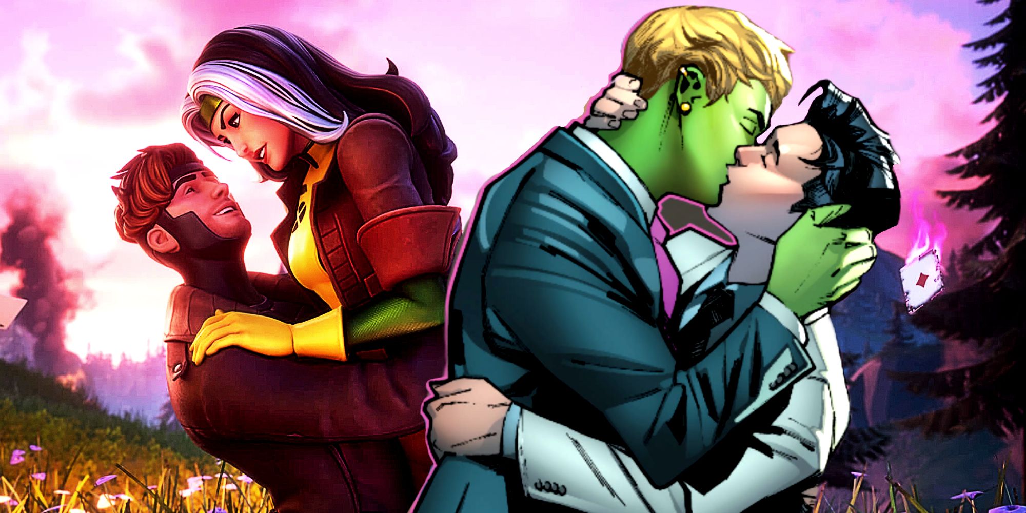 Marvel Couples Wiccan &amp; Hulkling with Gambit and Rogue