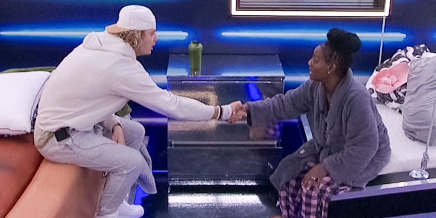 Matt Klotz and Cirie Fields on Big Brother 25, shaking hands