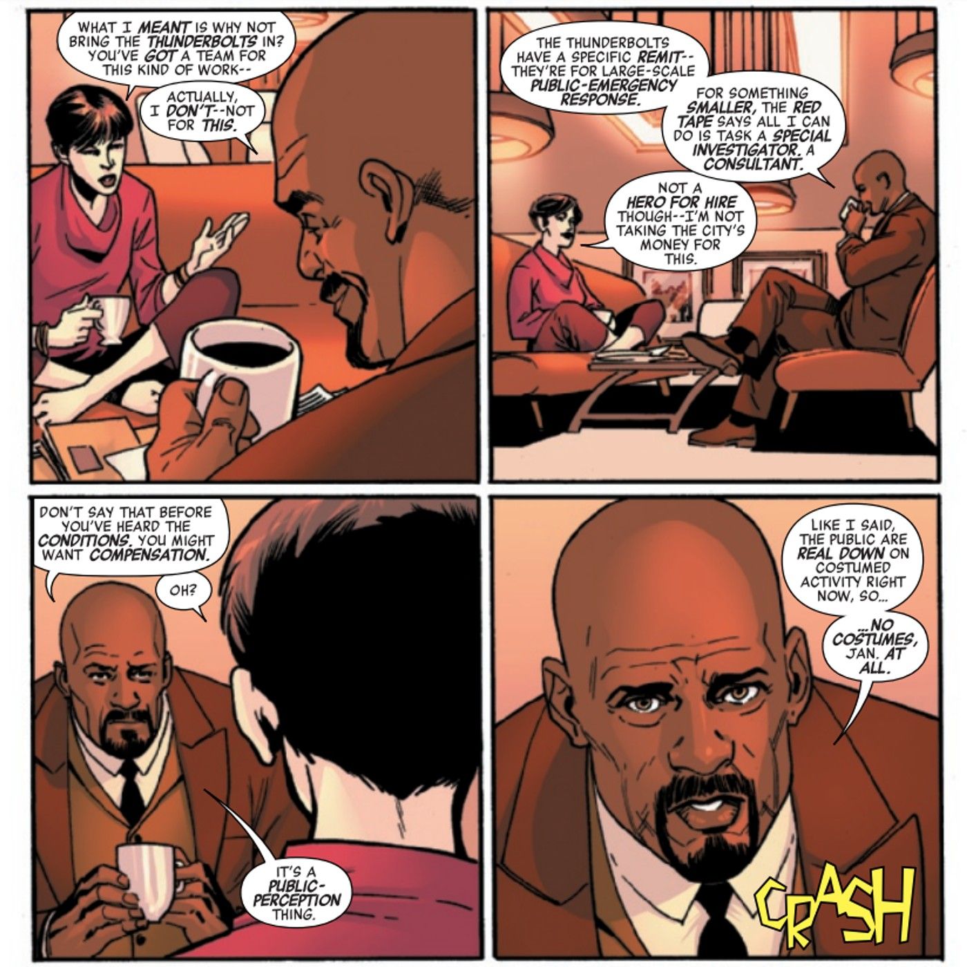 Mayor Luke Cage and The Wasp talk in Marvel's Avengers Inc