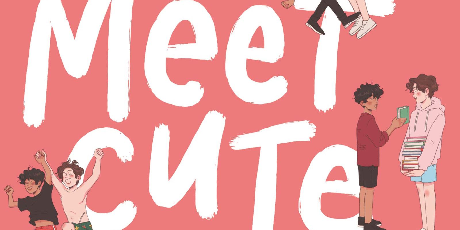 Meet Cute Diary’s cover shows Noah and Drew doing different activities together.