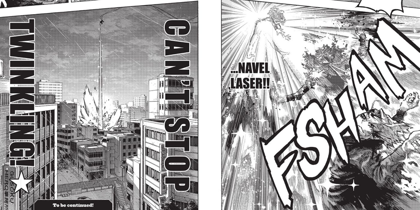 My Hero Academia: All Might and Aoyama use the Navel Laser to defeat opponents simultaneously.