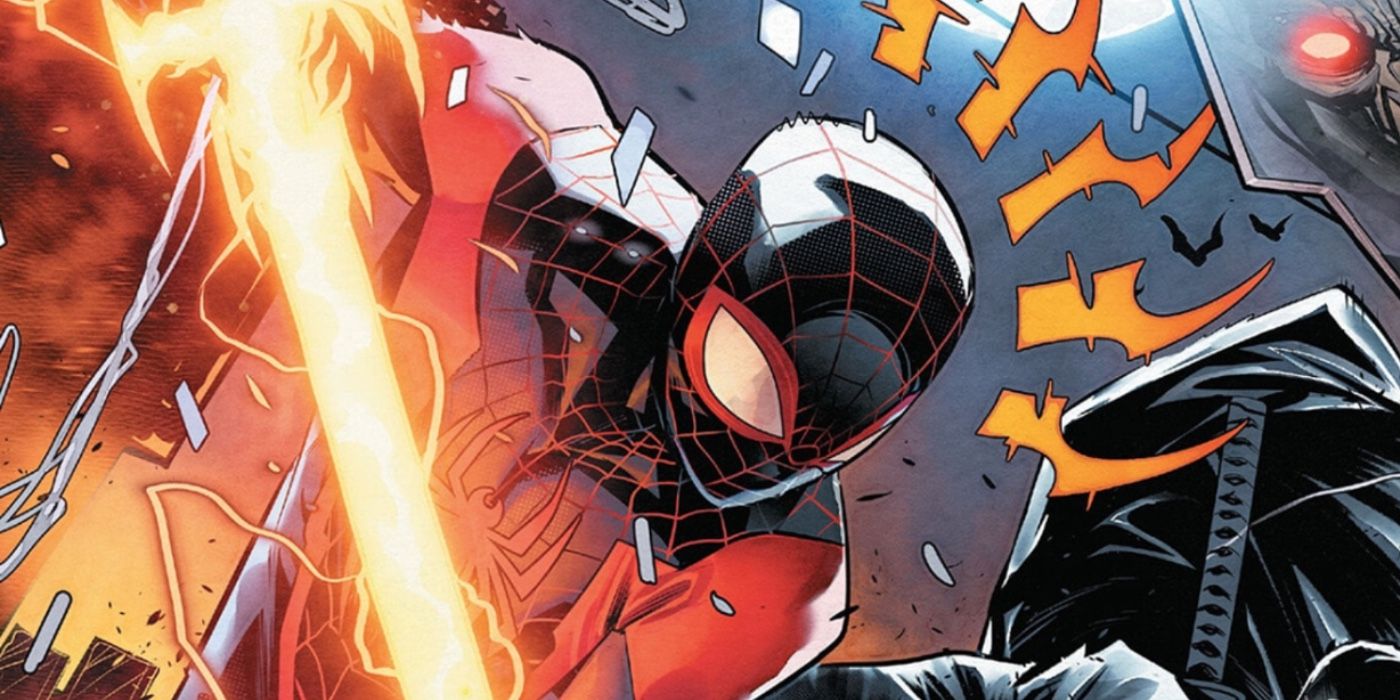 Miles Morales Spider-Man wielding his venom-saber