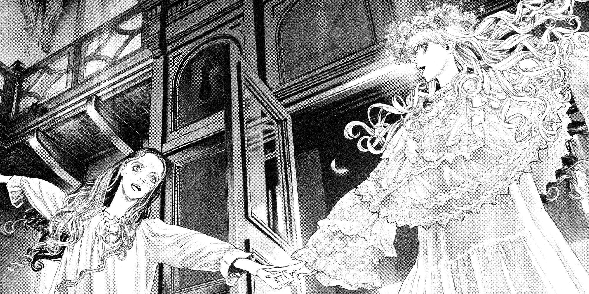 Mina and Lucy Dancing in the School at Night