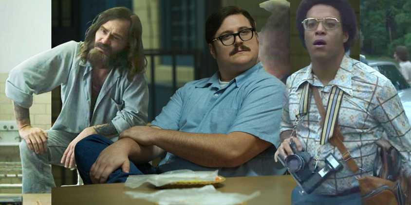 A blended image of some of the serial killers portrayed in the Netflix series Mindhunter