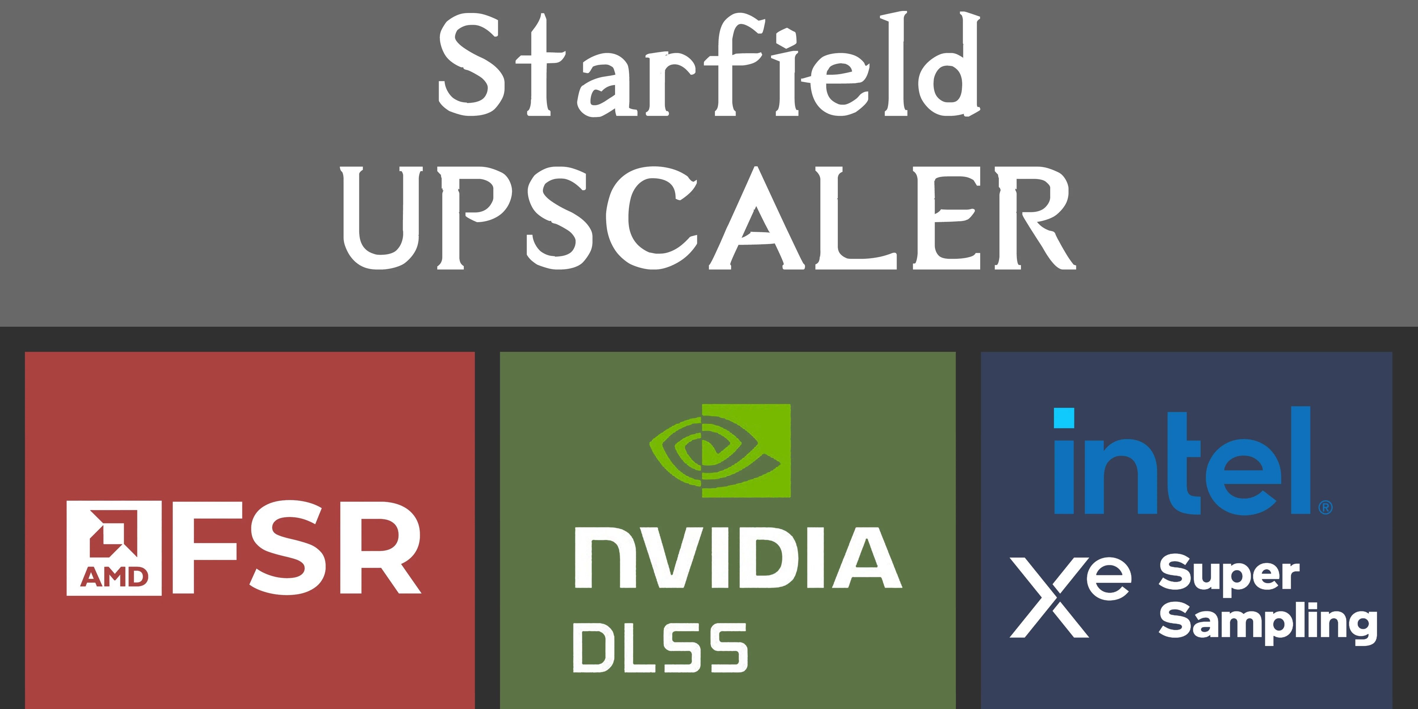 The Starfield Upscaler mod with the three types of graphics it supports.