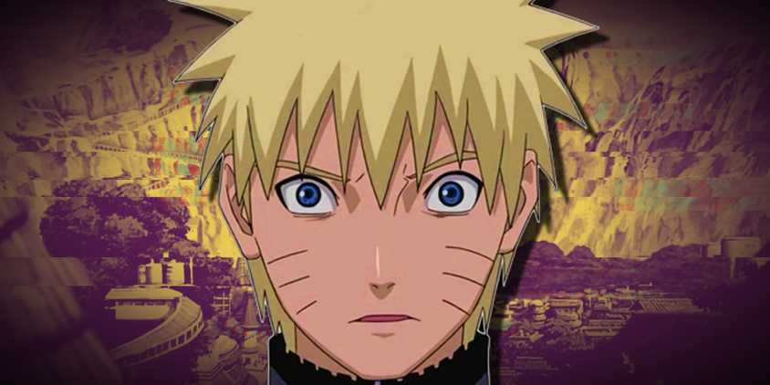 Naruto looks surprised in a custom image of his face plastered of a village