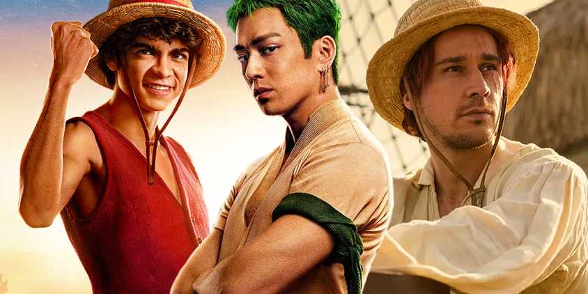 Luffy, Zoro, and Shanks from Netflix's One Piece