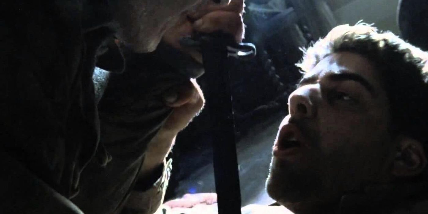 Mellish is stabbed in Saving Private Ryan