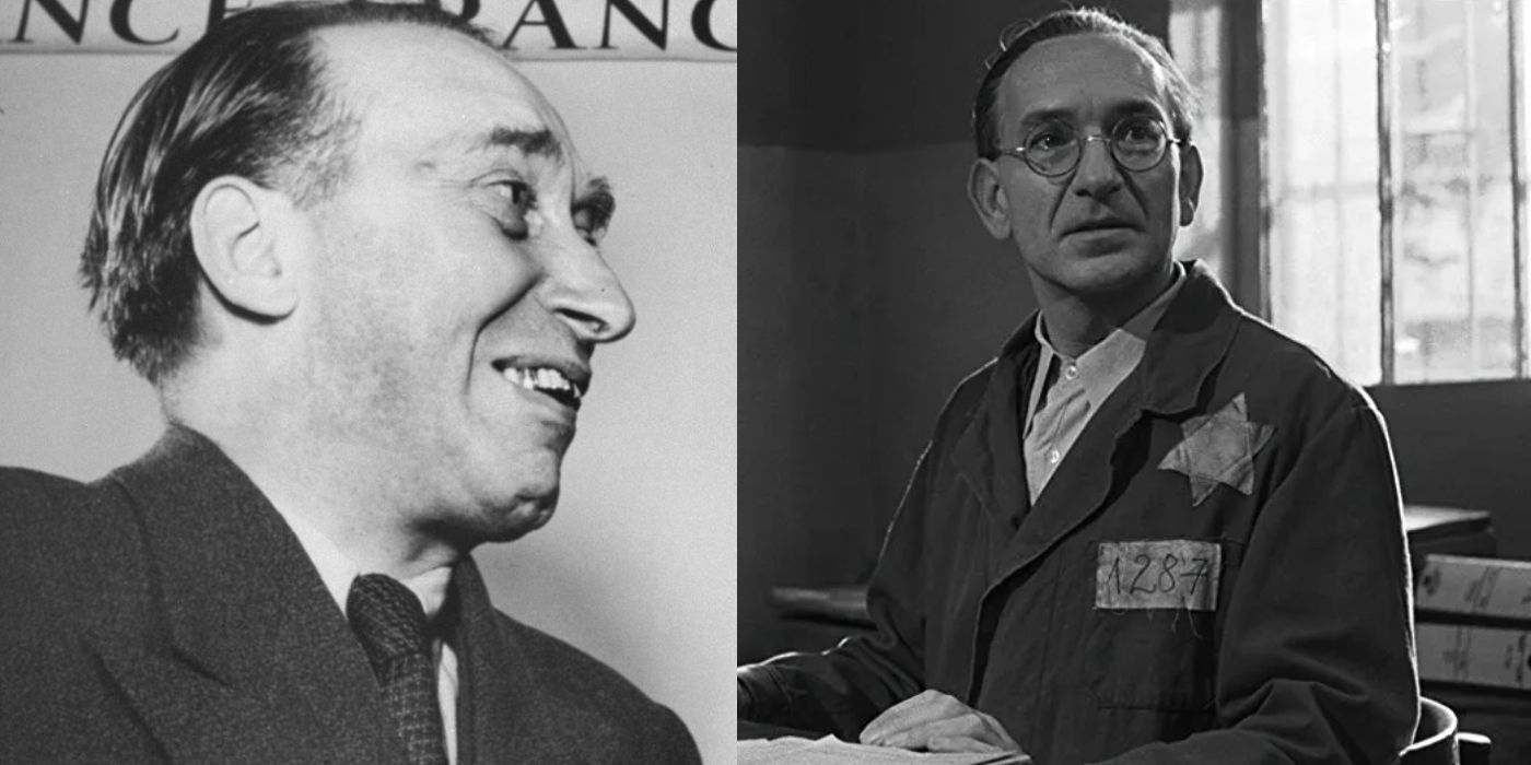 Side by side comparison of the real Itzhak Stern and his portrayal by Ben Kingsley in Schindler's List