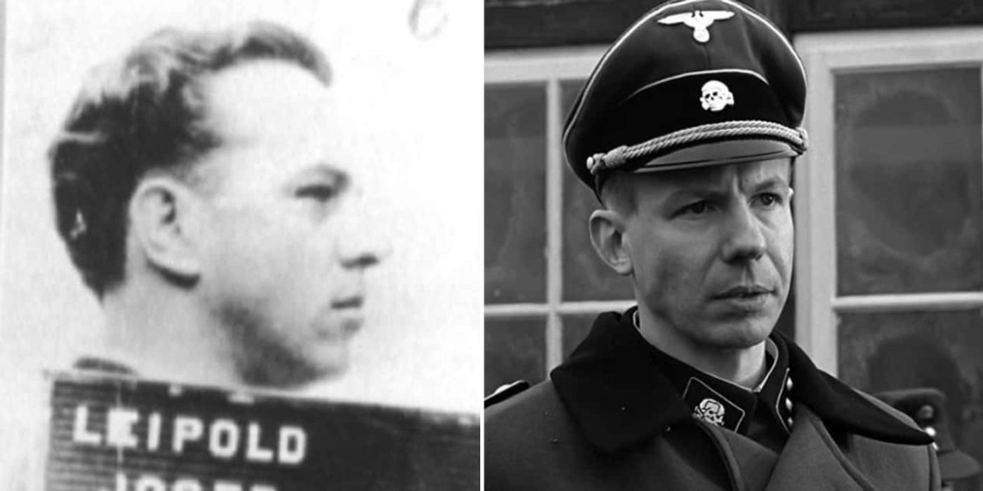 Side by side comparison of the real Josef Leipold and his portrayal by Ludger Pistor in Schindler's List