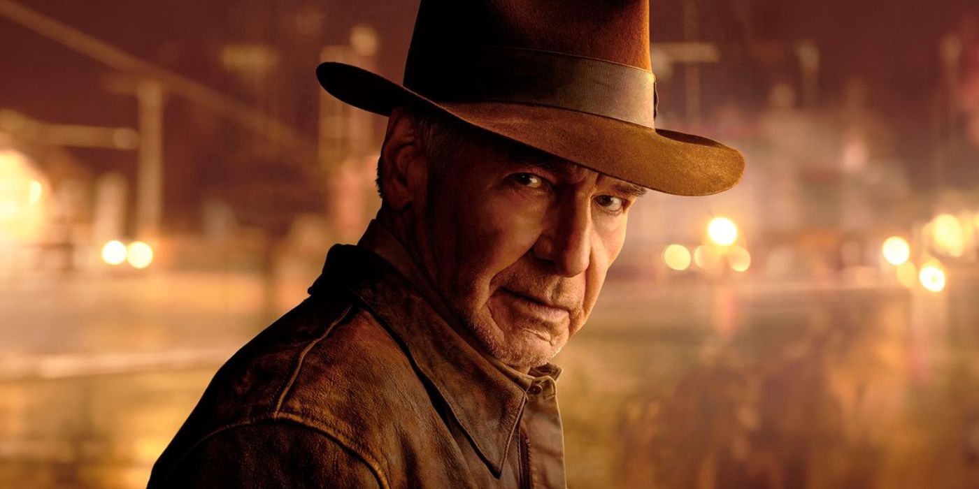 Harrison Ford nei panni di Indiana Jones con il suo caratteristico cappello in Il quadrante del destino