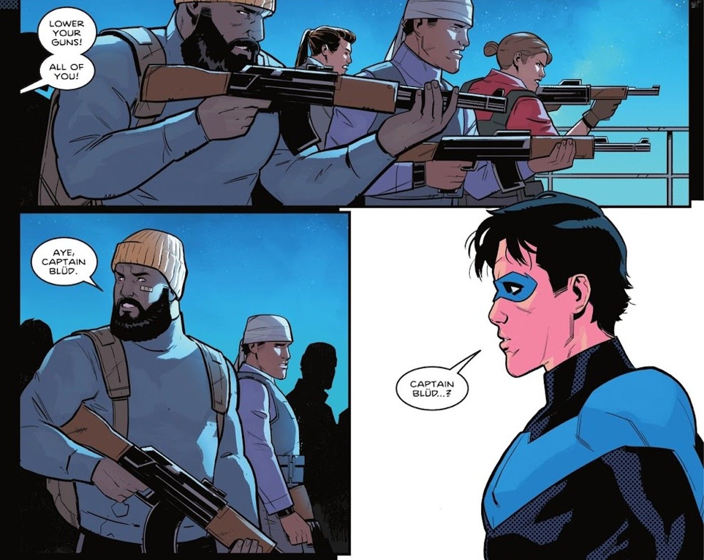 Nightwing Meets Captain Blud and Her Forces