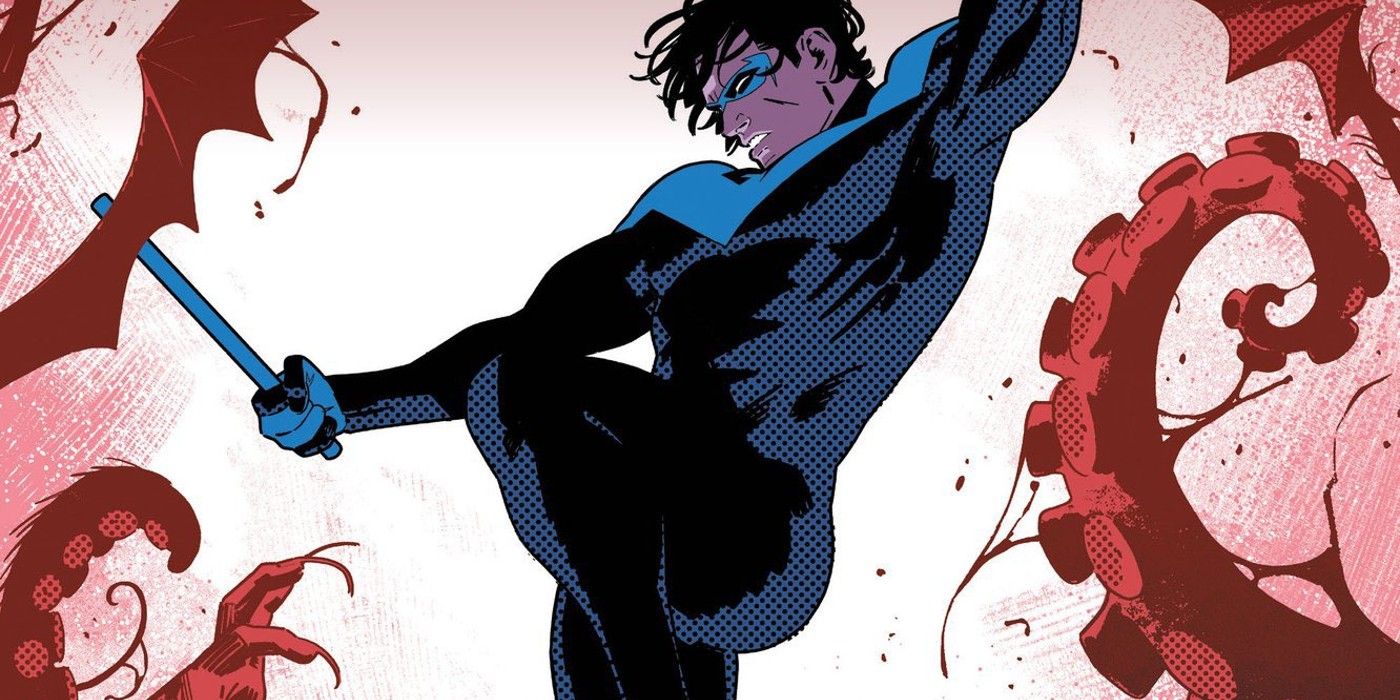 Nightwing Battling Squid Monsters